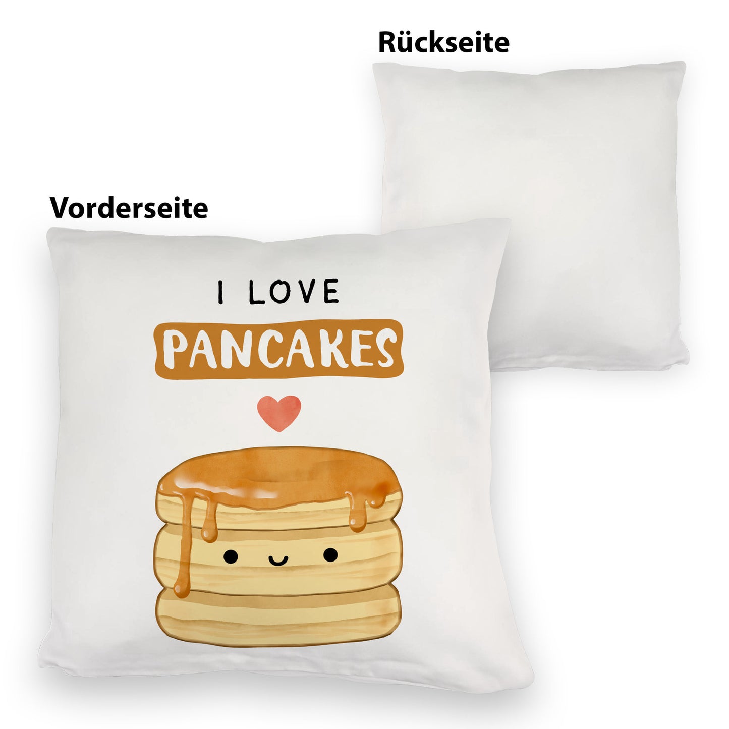 Pancake Kuschelkissen mit Spruch I love pancakes