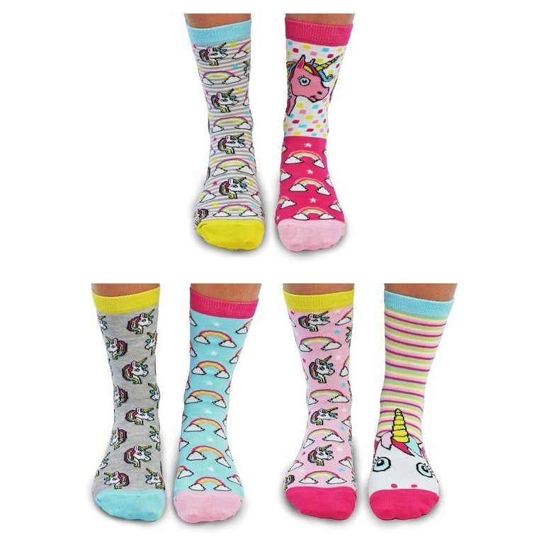 Sei ein Einhorn Oddsocks Socken in 37-42 im 6er Set