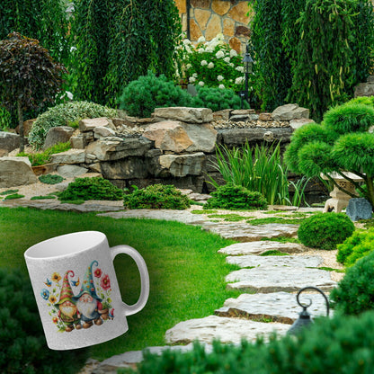 Süße Gartenzwerge Glitzer-Kaffeebecher