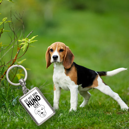 Die mit dem Hund geht Schlüsselanhänger