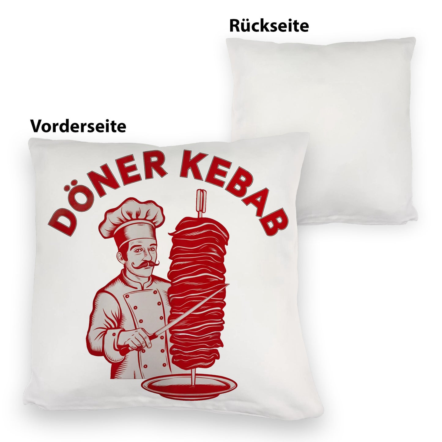 Döner Kebab Logo Kuschelkissen