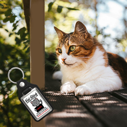 Glückwunsch zur Flucht, Verräter Mittelfinger Schlüsselanhänger mit Kunstleder-Anhänger mit Katze