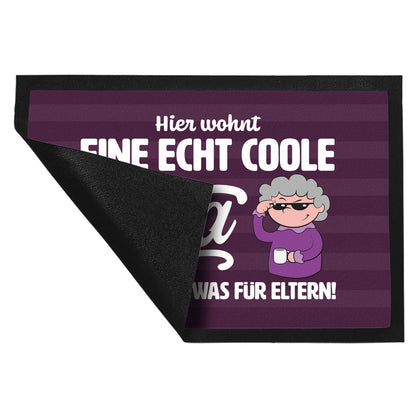 Coole Oma Fußmatte XL in 40x60 cm mit Spruch Regeln sind was für Eltern