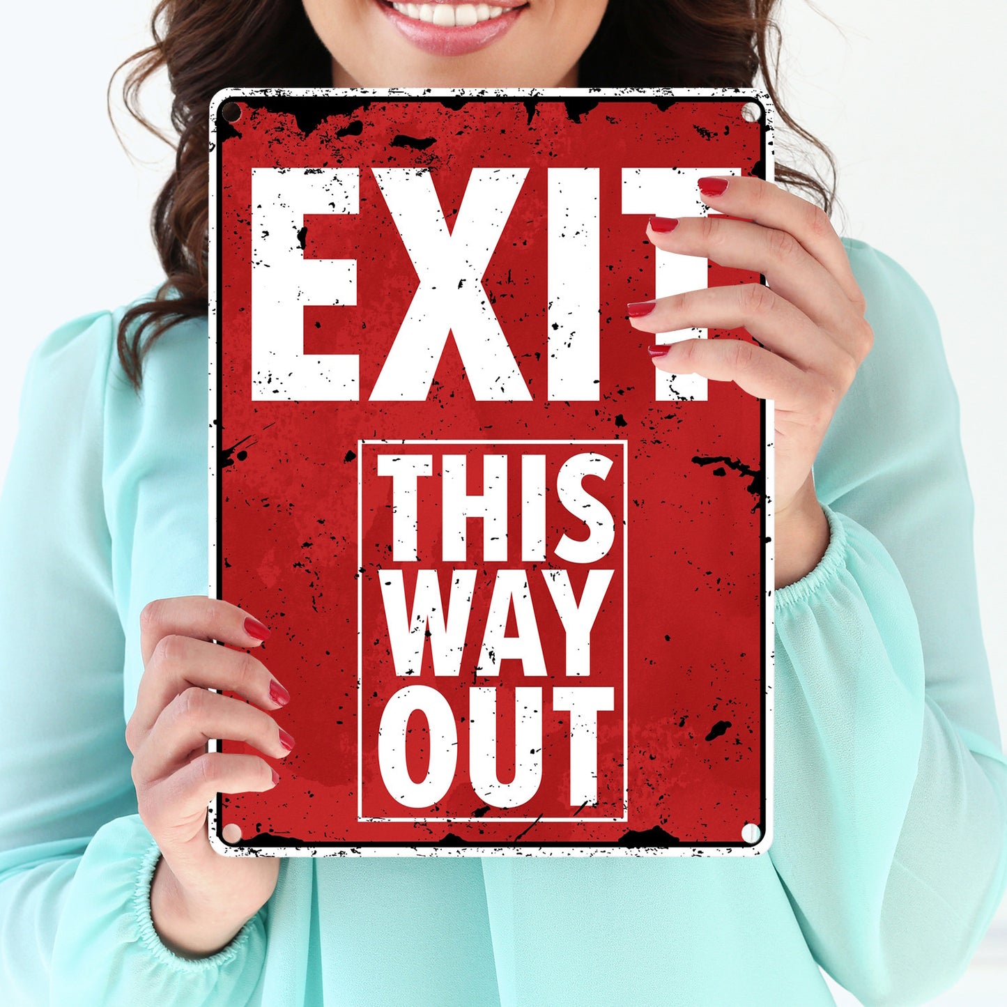 Exit this way out Metallschild in 15x20 cm ohne Pfeil