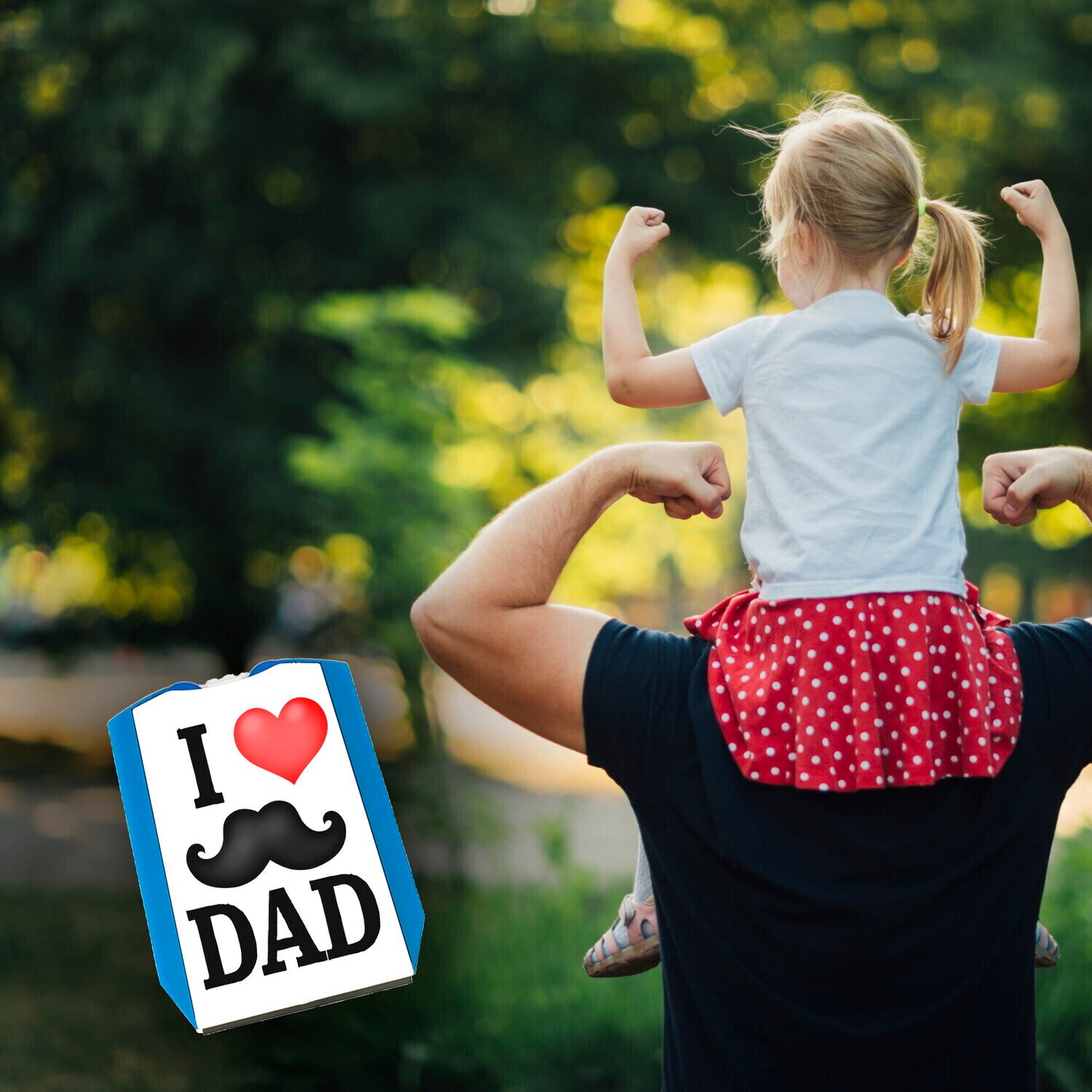 I love Dad Parkscheibe mit Schnauzer und 2 Einkaufswagenchips