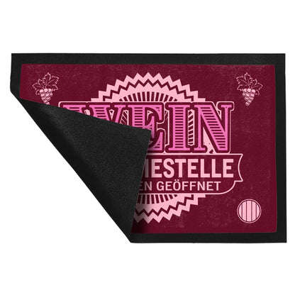 Wein Annahmestelle Fußmatte XL in 40x60 cm mit lustigem Spruch und Weinmotiven