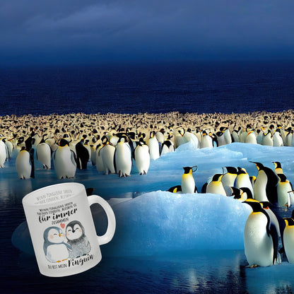 Pinguin Glas Tasse mit Spruch Du bist mein ewiger Pinguin