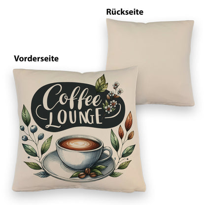 Coffee Lounge Kissen mit Leinenoptik