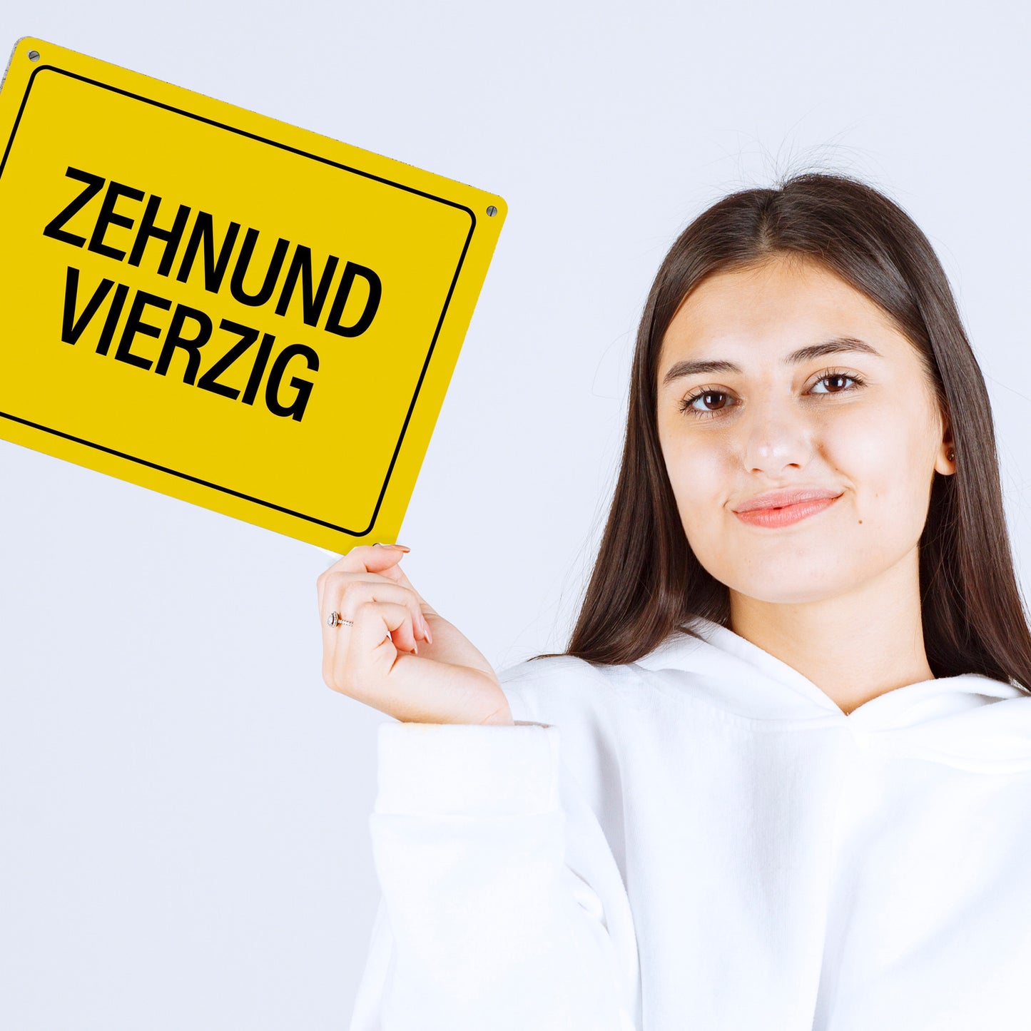 Metallschild XL mit Spruch: Zehnundvierzig