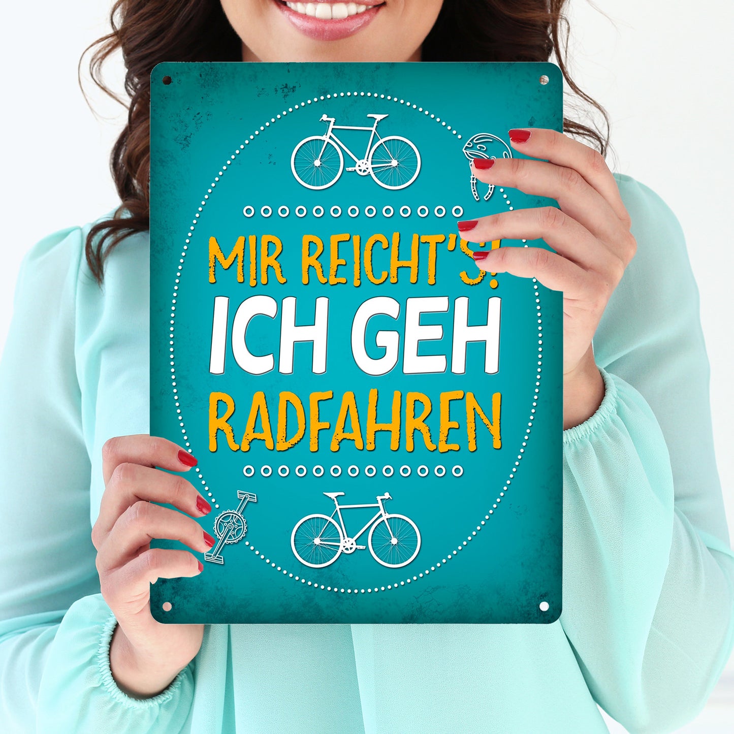 Mir reicht's! ich geh radfahren Metallschild XL