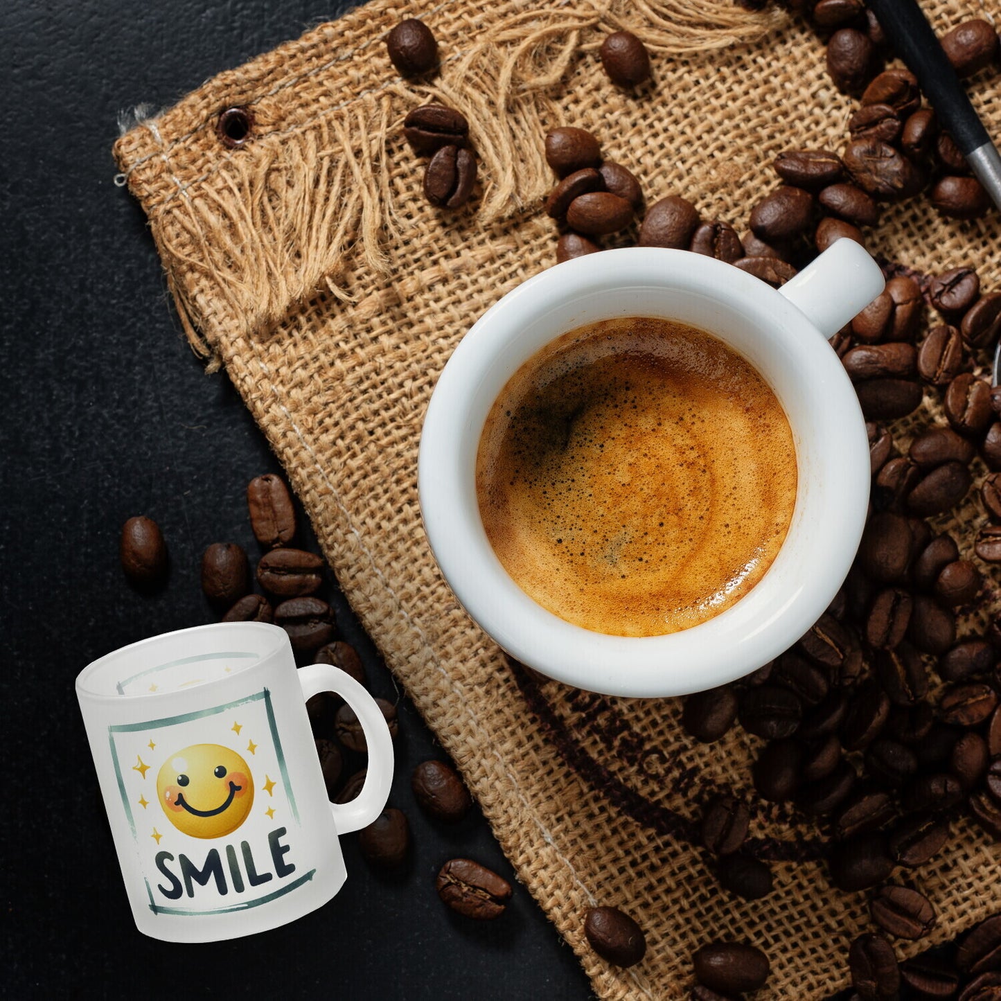 Smile Emoticon Glas Tasse