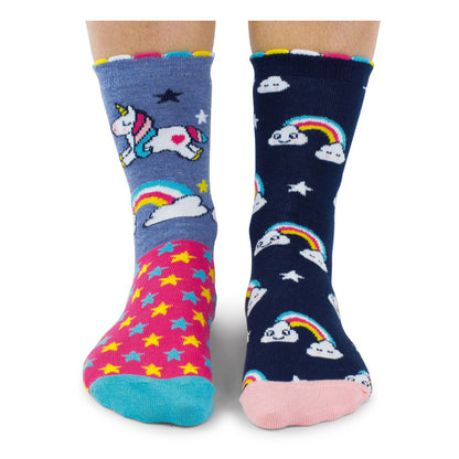 Einhorn und Regenbogen Oddsocks Socken in 30,5-38,5 im 6er Set