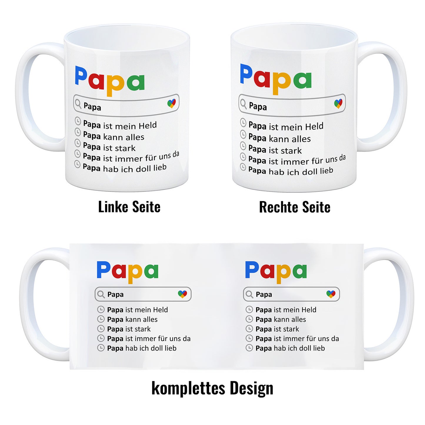 Papa ist mein Held Suchmaschine Kaffeebecher