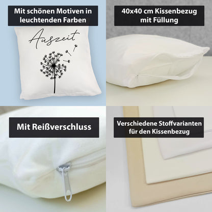 Pusteblume Kuschelkissen mit Spruch Auszeit