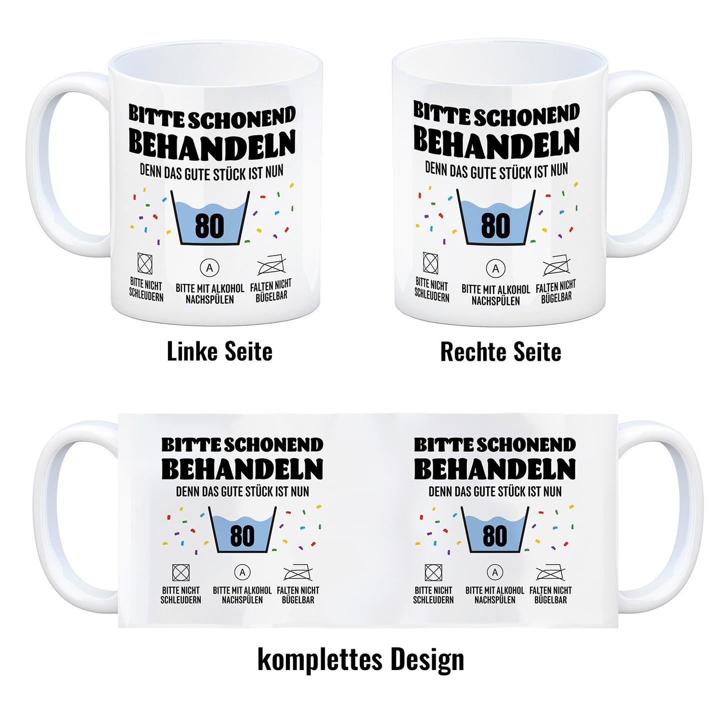 Bitte schonend behandeln - 80. Geburtstag Kaffeebecher