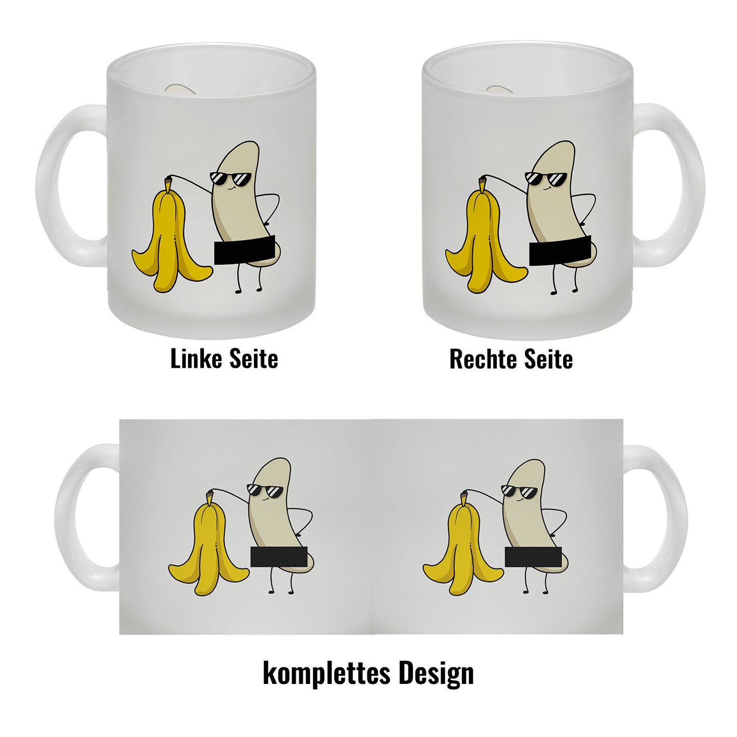 Nackte Banane Glas Tasse