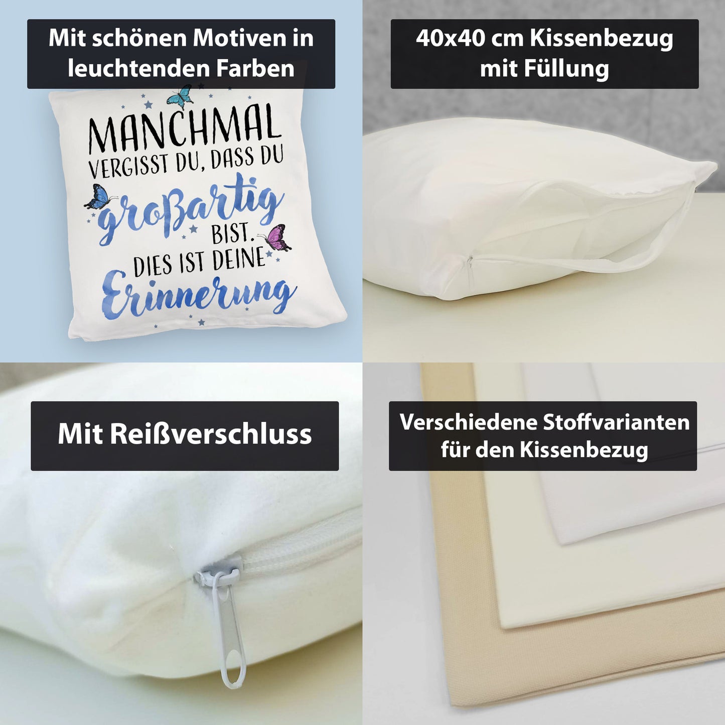 Du bist großartig Kuschelkissen mit liebevollem Spruch