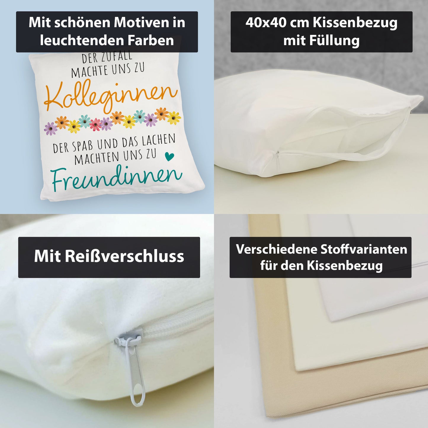 Beste Kollegin Kuschelkissen mit Spruch Von Kolleginnen zu Freundinnen durch Spaß