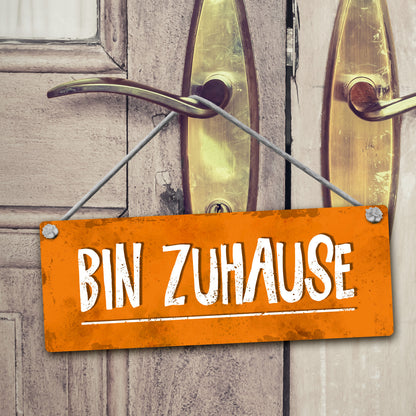 Bin im Garten - Bin Zuhause Wendeschild mit Kordel