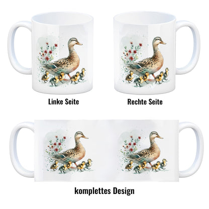 Ente mit Küken Kaffeebecher