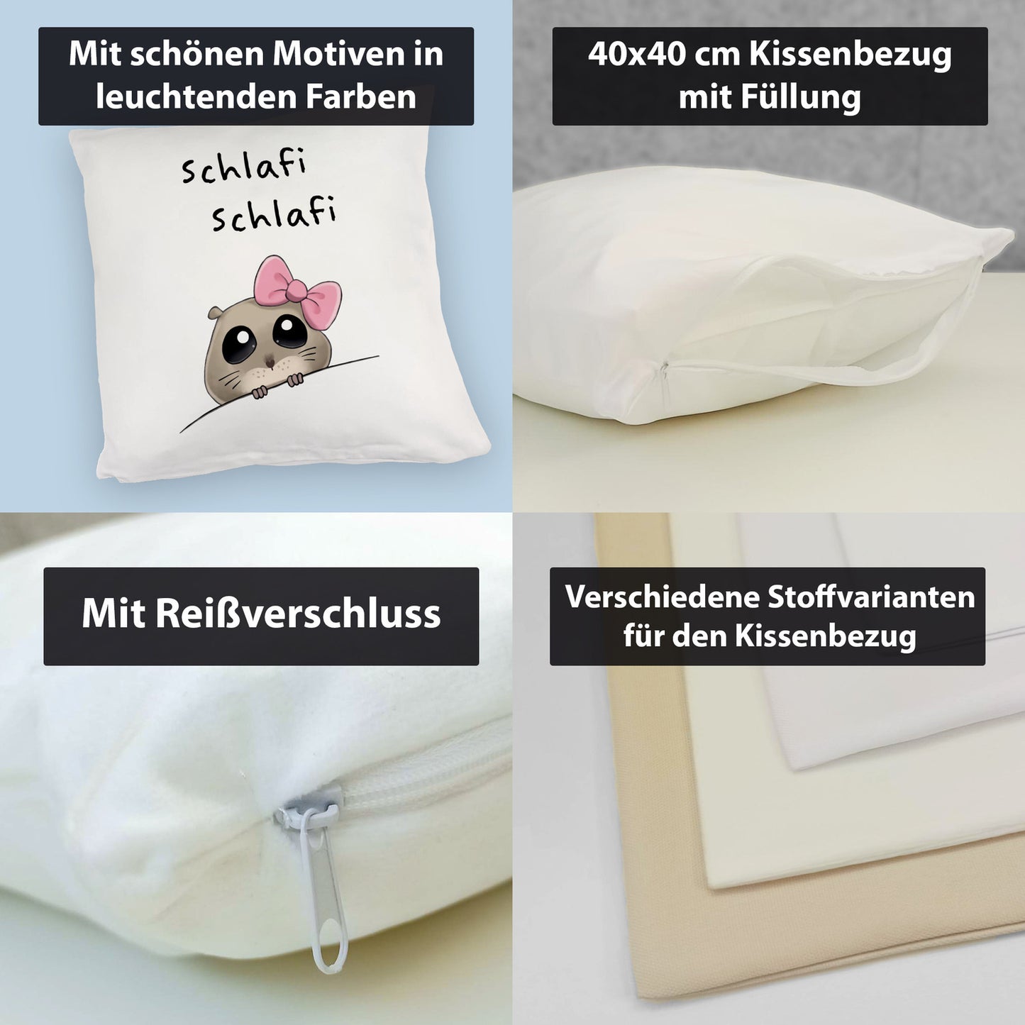 Meme Hamster Kuschelkissen mit Spruch Schlafi Schlafi