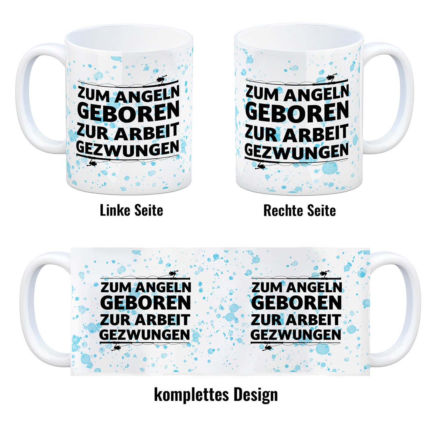 Zum Angeln geboren zur Arbeit gezwungen Kaffeebecher für Angler