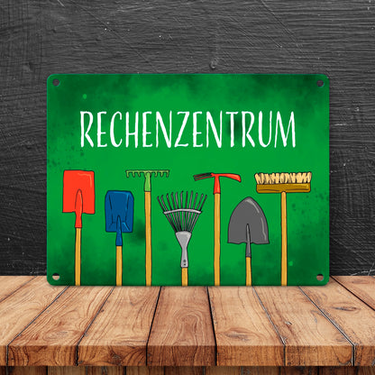 Rechenzentrum Gartengeräte Metallschild