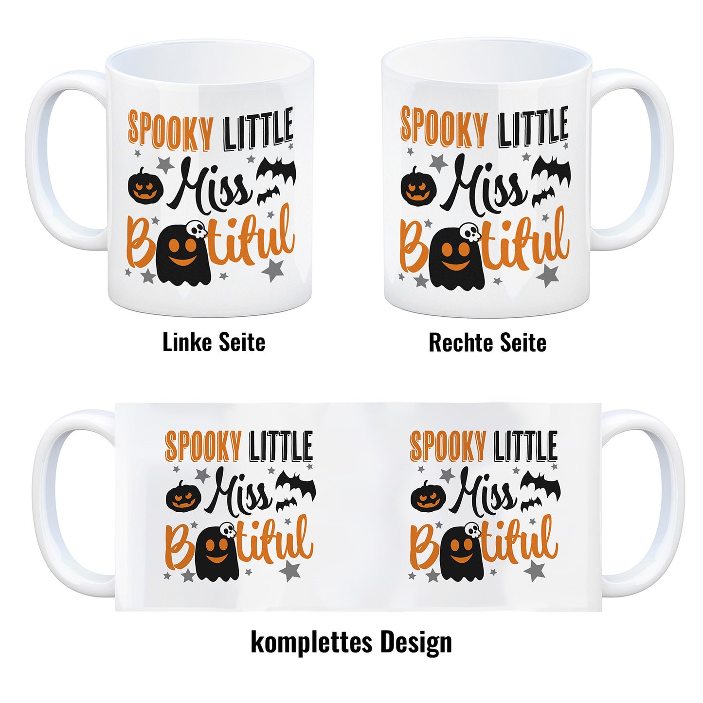 Geister Kaffeebecher mit Spruch- Spooky little Miss Bootiful