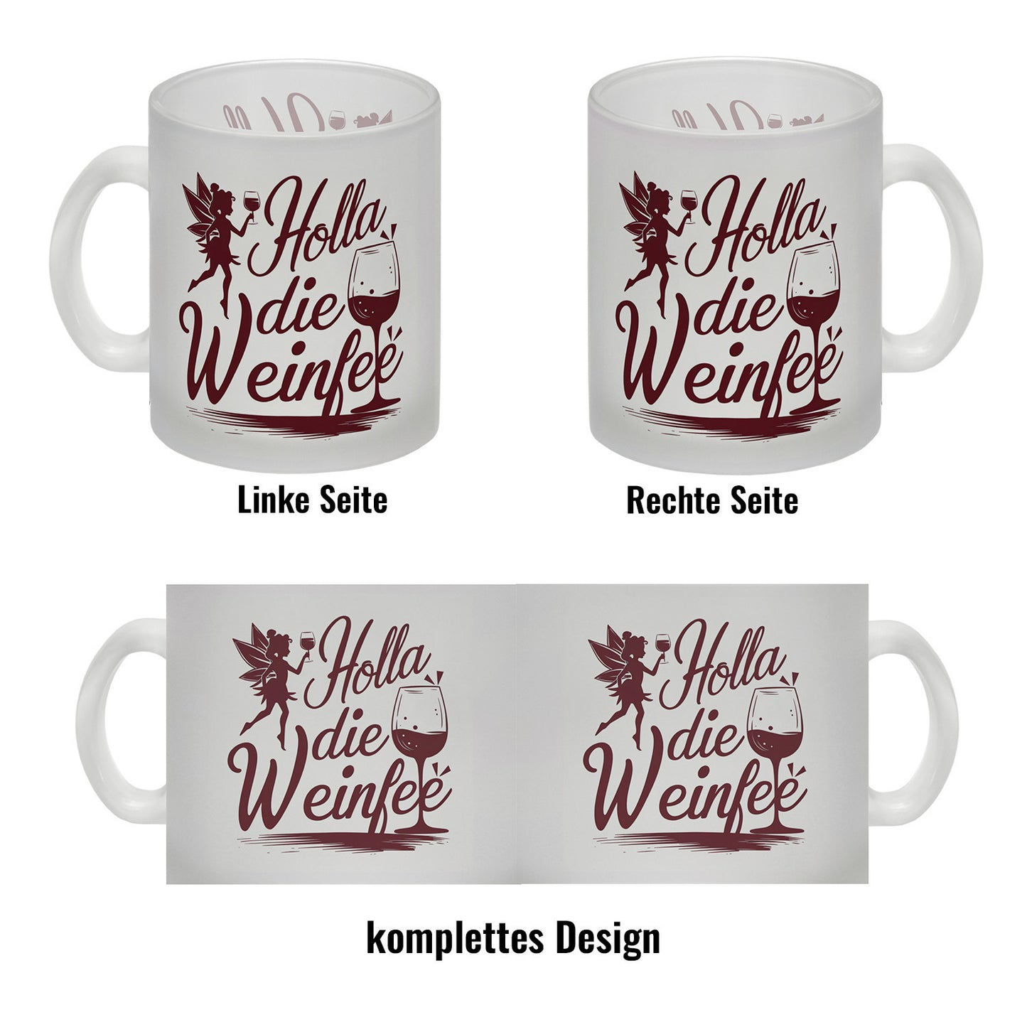 Fee mit Weinglas - HOLLA DIE WEINFEE Glas Tasse