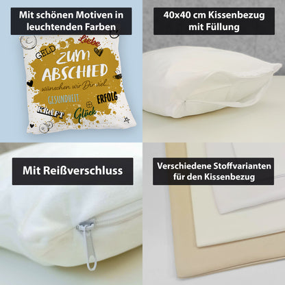 Zum Abschied Wünsche Kuschelkissen