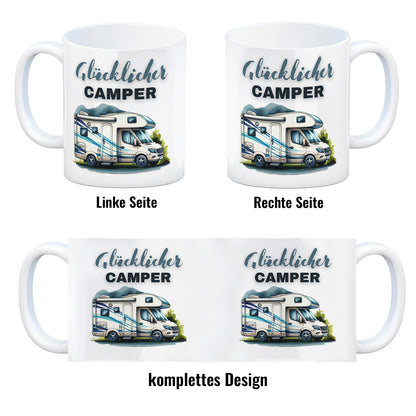 Wohnmobil Kaffeebecher mit Spruch Glücklicher Camper