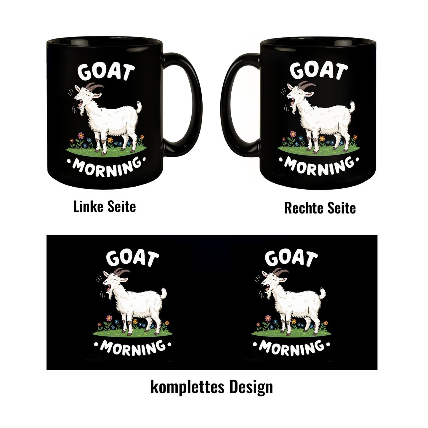 Müde gähnende Ziege - Goat Morning Tasse