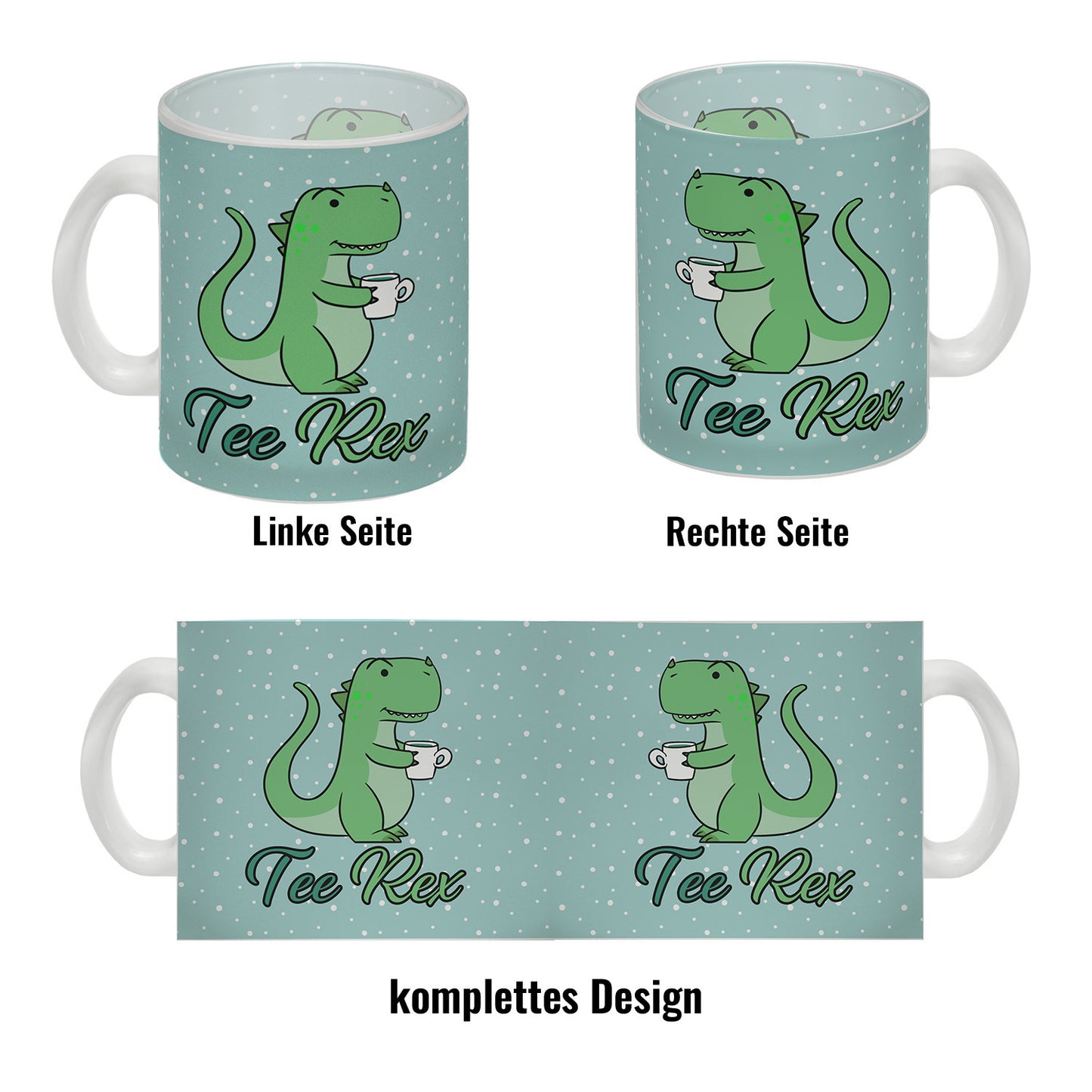 Tee Rex Glas Tasse mit Dinosaurier mit Tasse Motiv