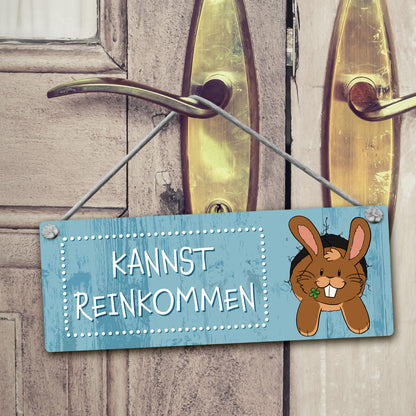 Gerade ganz schlecht - Kannst reinkommen Wendeschild mit süßem Häschen