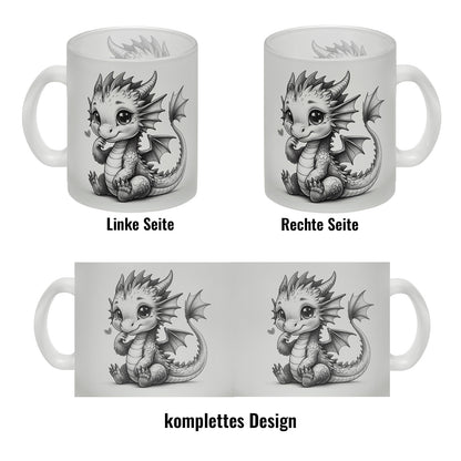 Niedlicher Drache Glas Tasse