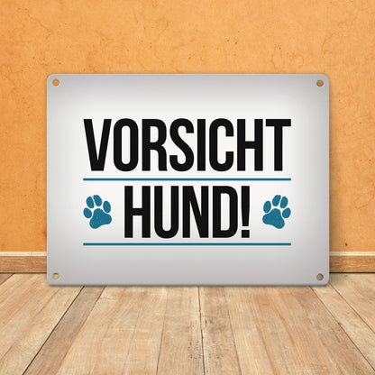 Vorsicht Hund! Pfoten Metallschild