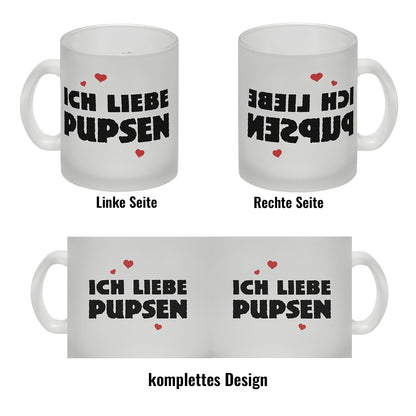 Ich liebe pupsen Glas Tasse