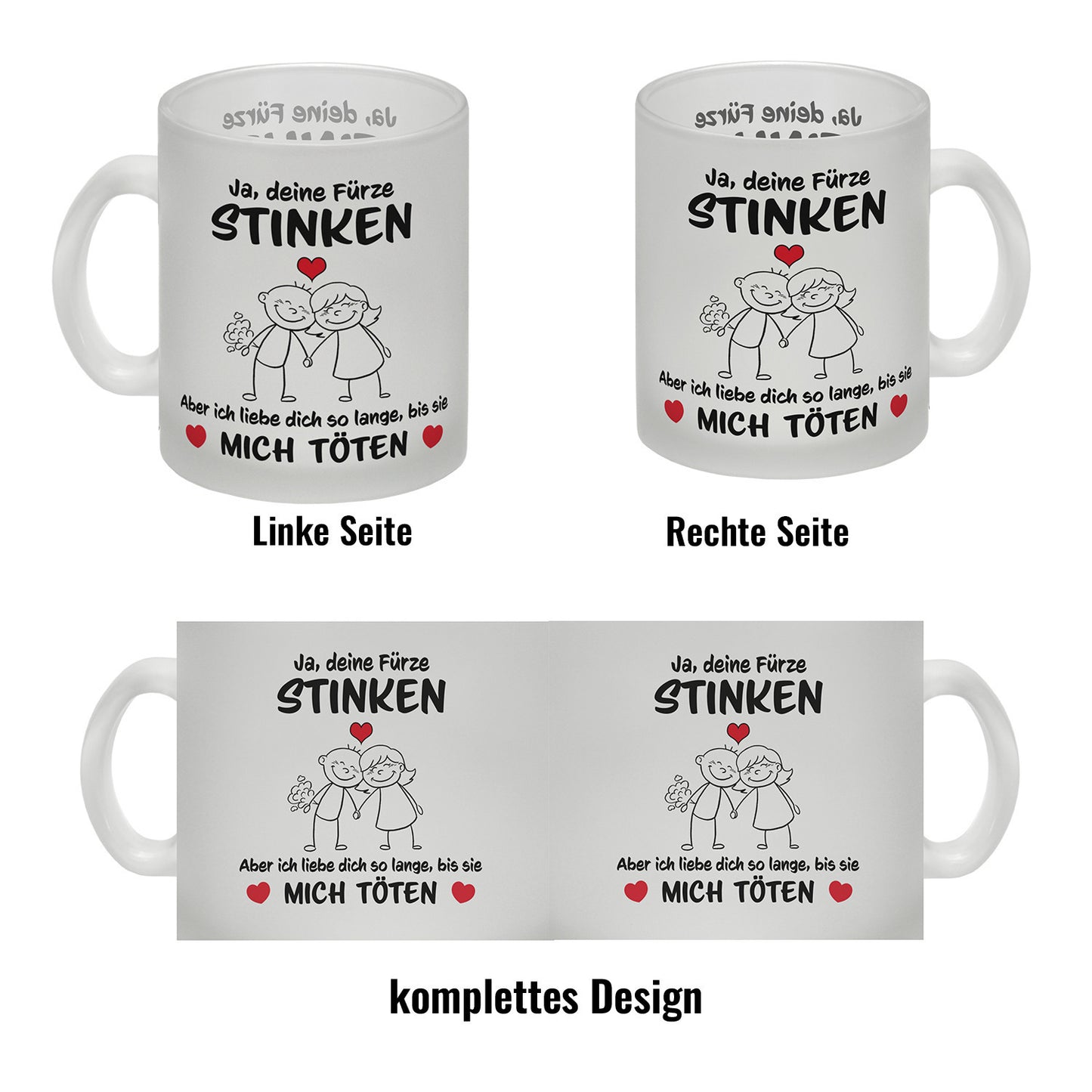 Ja, deine Fürze stinken, aber ich liebe dich trotzdem Glas Tasse