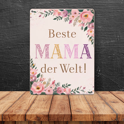 Beste MAMA der Welt Metallschild in 15x20 cm