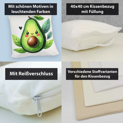 Lächelnde Avocado Kuschelkissen