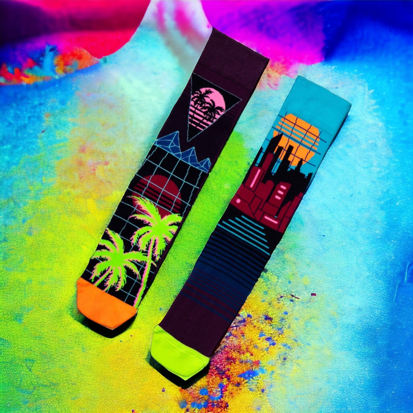 Retro Wave Oddsocks Socken Miami 80er Strumpf in 39-46 im 6er Set