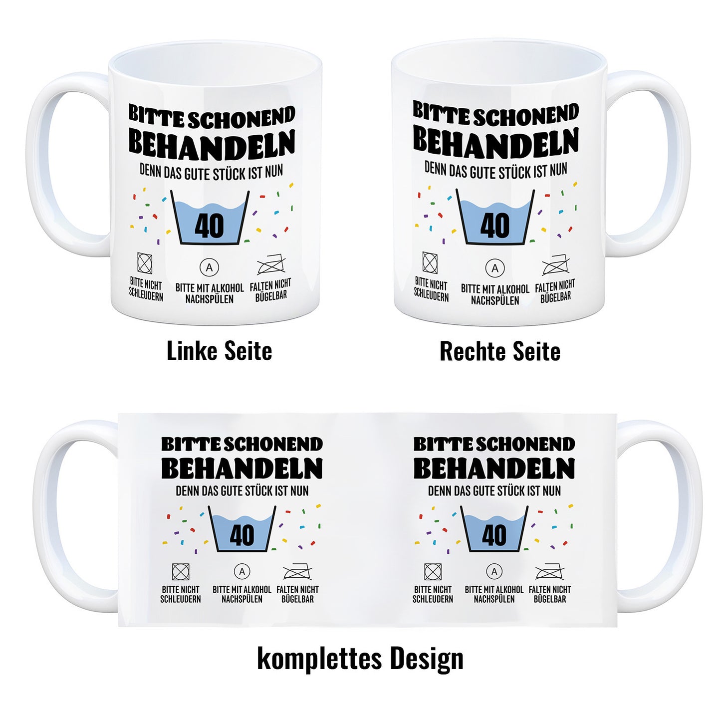 Bitte schonend behandeln - 40. Geburtstag Kaffeebecher