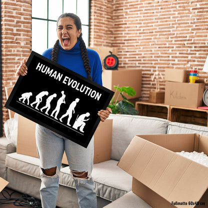 Human Evolution Fußmatte XL in 40x60 cm mit witzigem Motiv