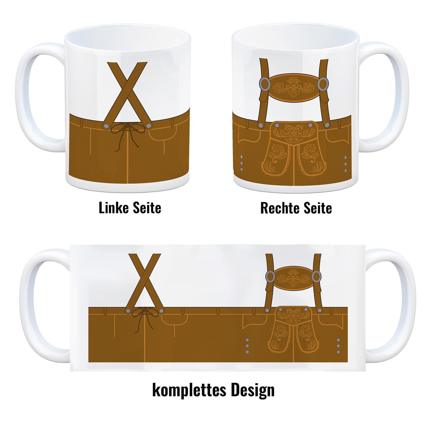 Lederhosen-Motiv Kaffeebecher