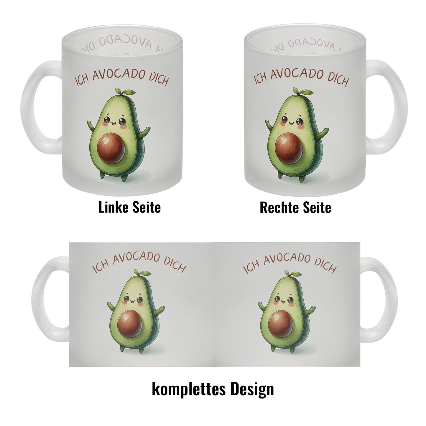 Avocado Glas Tasse mit Spruch Ich Avocado dich