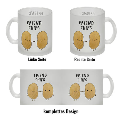 Chips Freundschaft Glas Tasse mit Spruch Friendchips