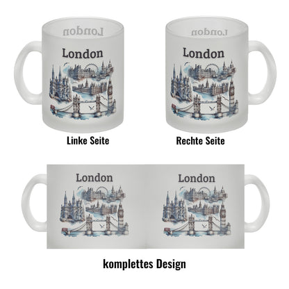 Skyline London Glas Tasse mit Spruch London