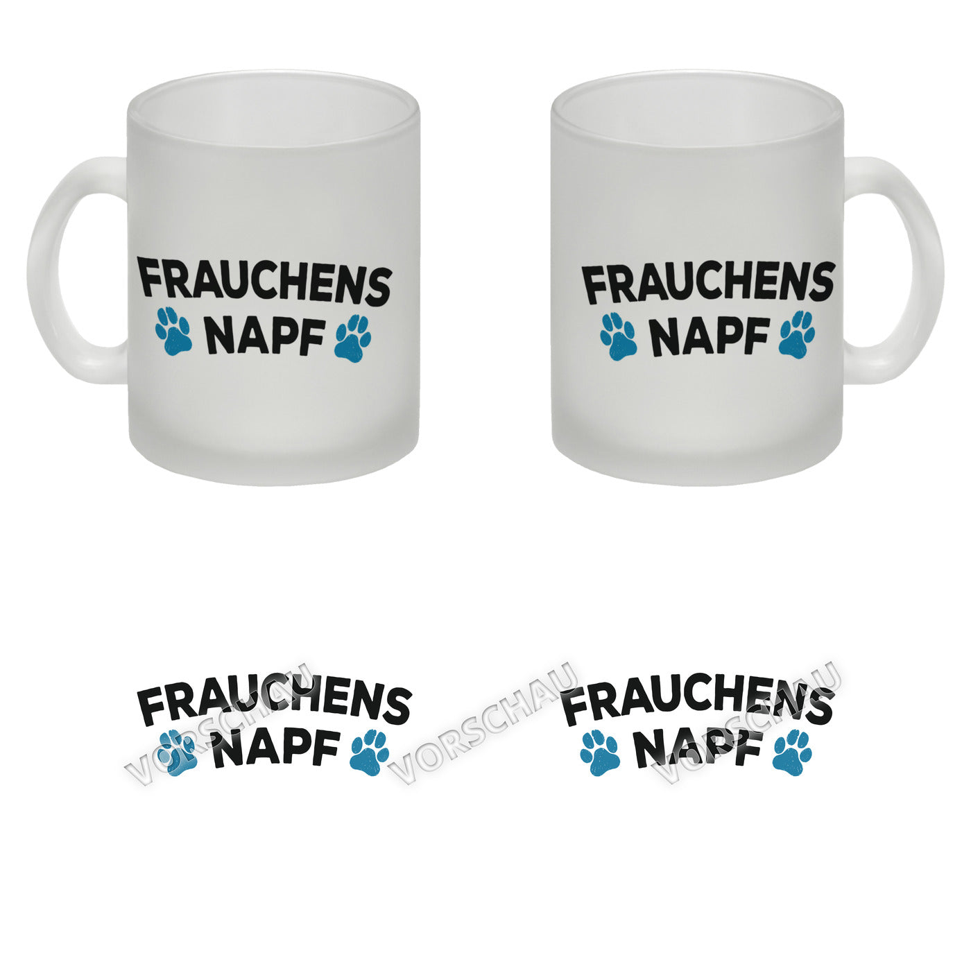 Frauchens Napf Glas Tasse