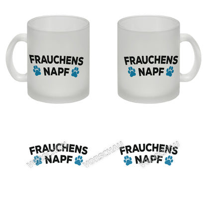 Frauchens Napf Glas Tasse