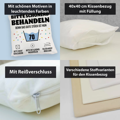 Bitte schonend behandeln - 70. Geburtstag Kuschelkissen